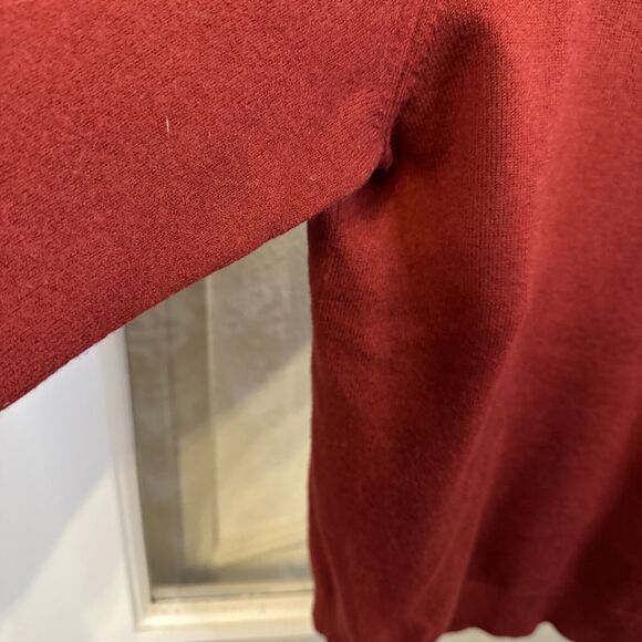 Brooks Brothers 346 Sweater Mens Size Medium M Wool Blend Red V-Neck Pullover - Picture 5 of 13